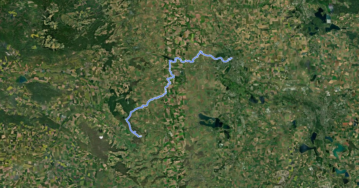 Маршрут Himmelsscheiben-Radweg на спутниковом снимке