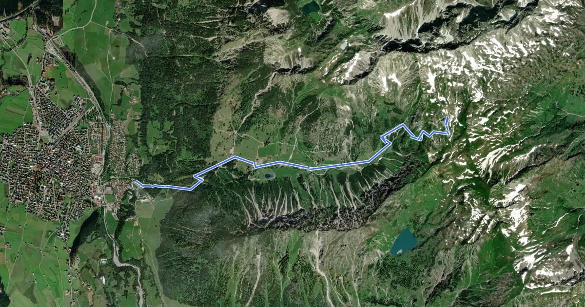 Маршрут Himmelsstürmer-Route Etappe 18a на спутниковом снимке
