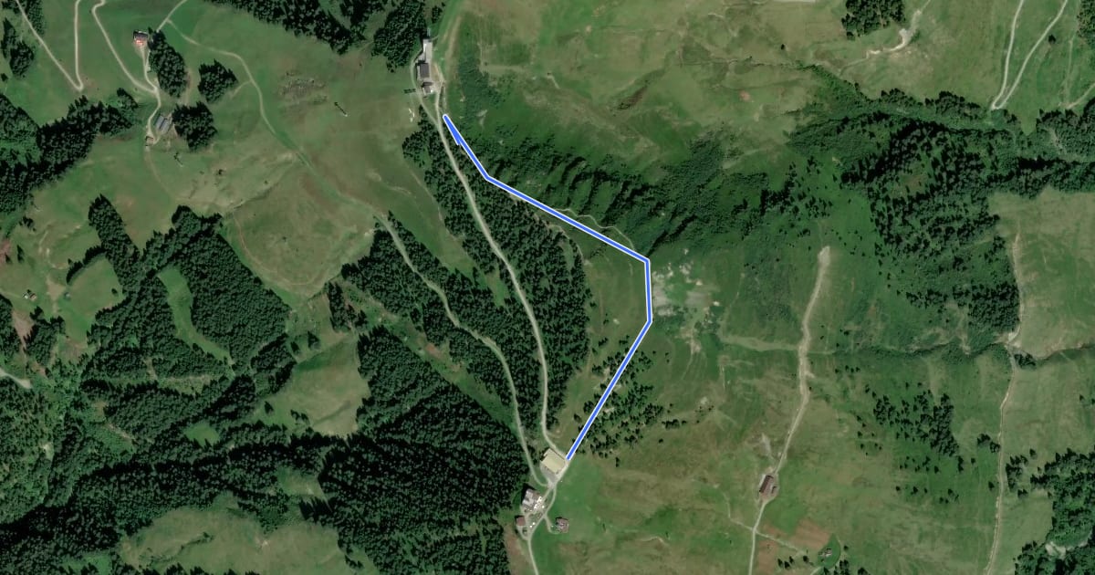 Маршрут Himmelsteig Sky Trail Alpinolino на спутниковом снимке