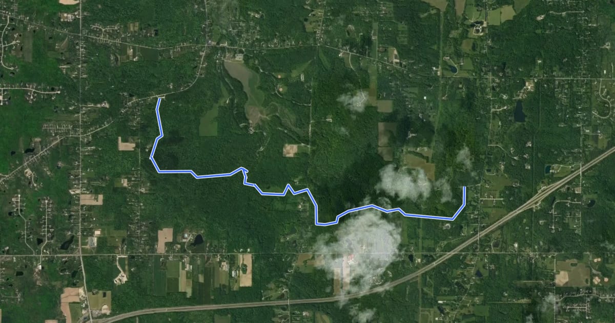 Маршрут Hinckley Hills Carriage Trail на спутниковом снимке