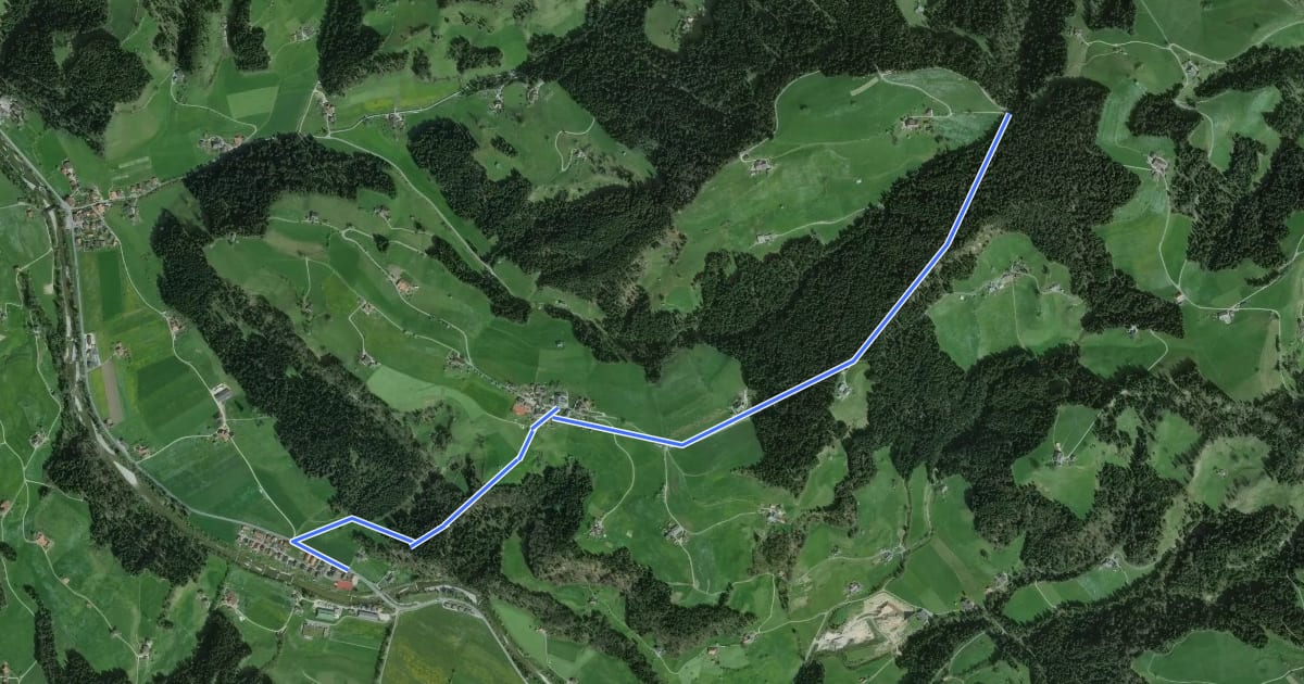 Маршрут Hinter Scheidegg - Horben на спутниковом снимке