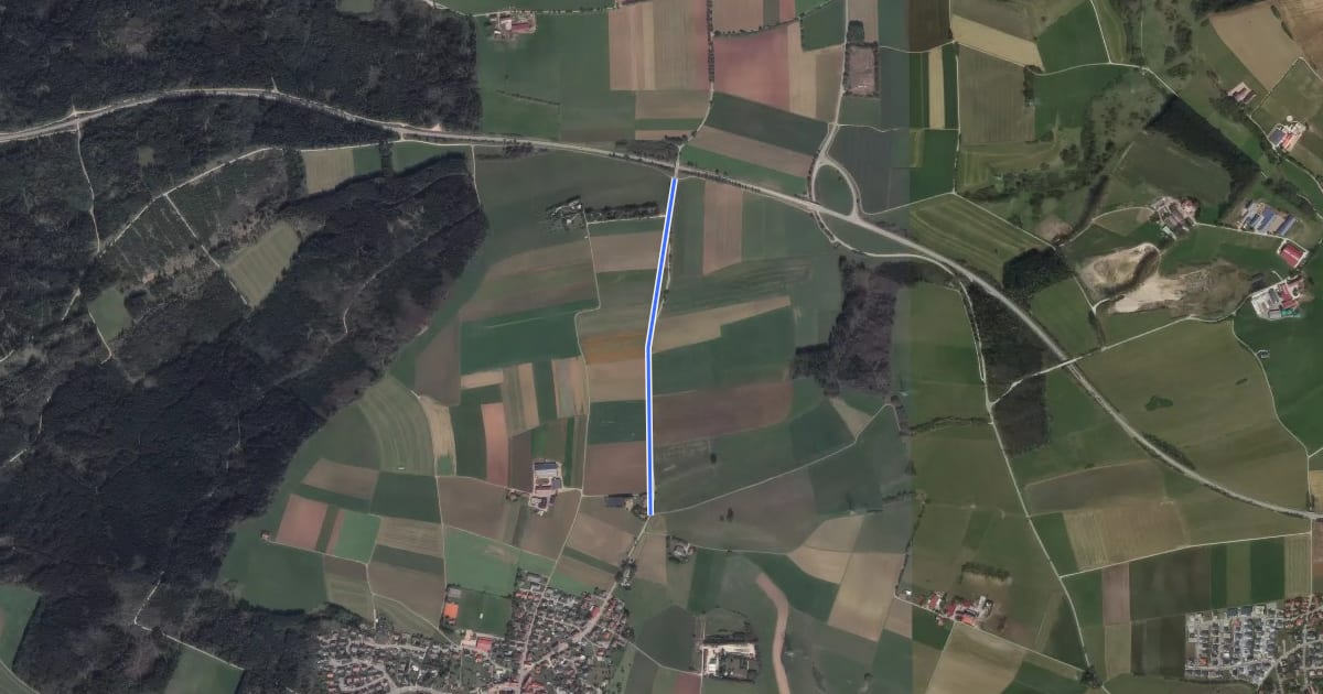 Маршрут Hinterbühl - Am Eckbühl на спутниковом снимке