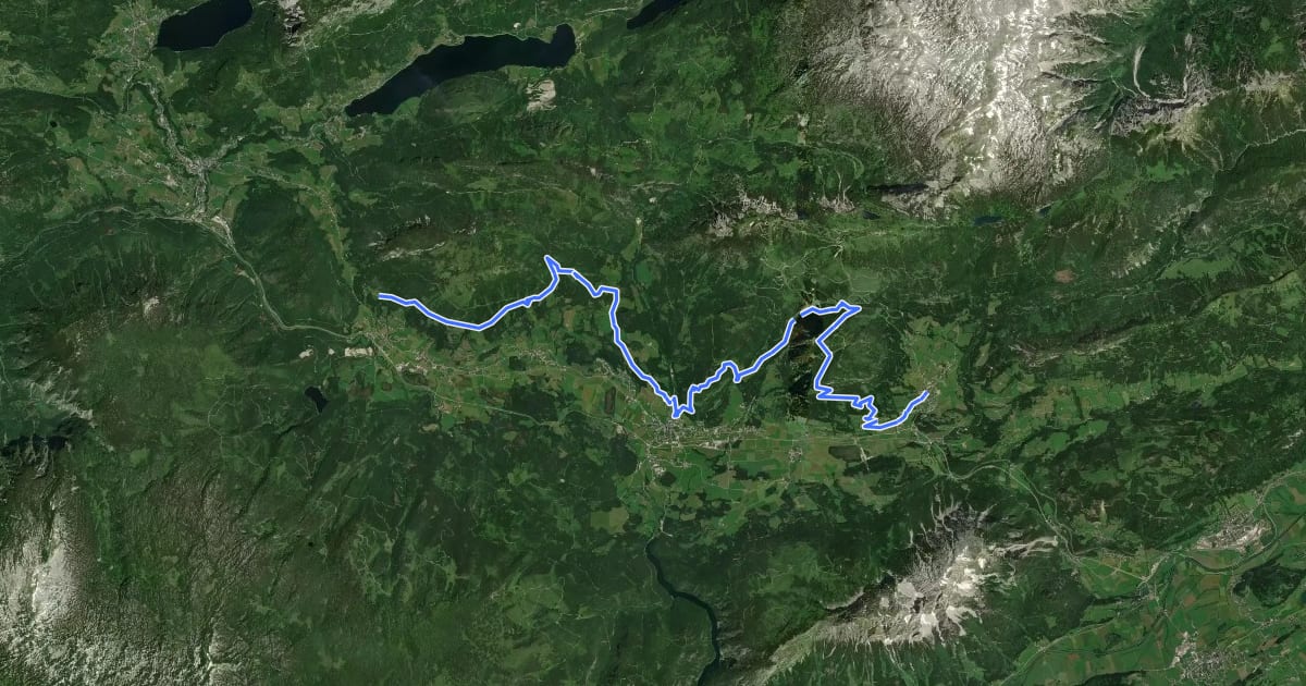 Маршрут Hinterberger Panoramaweg на спутниковом снимке