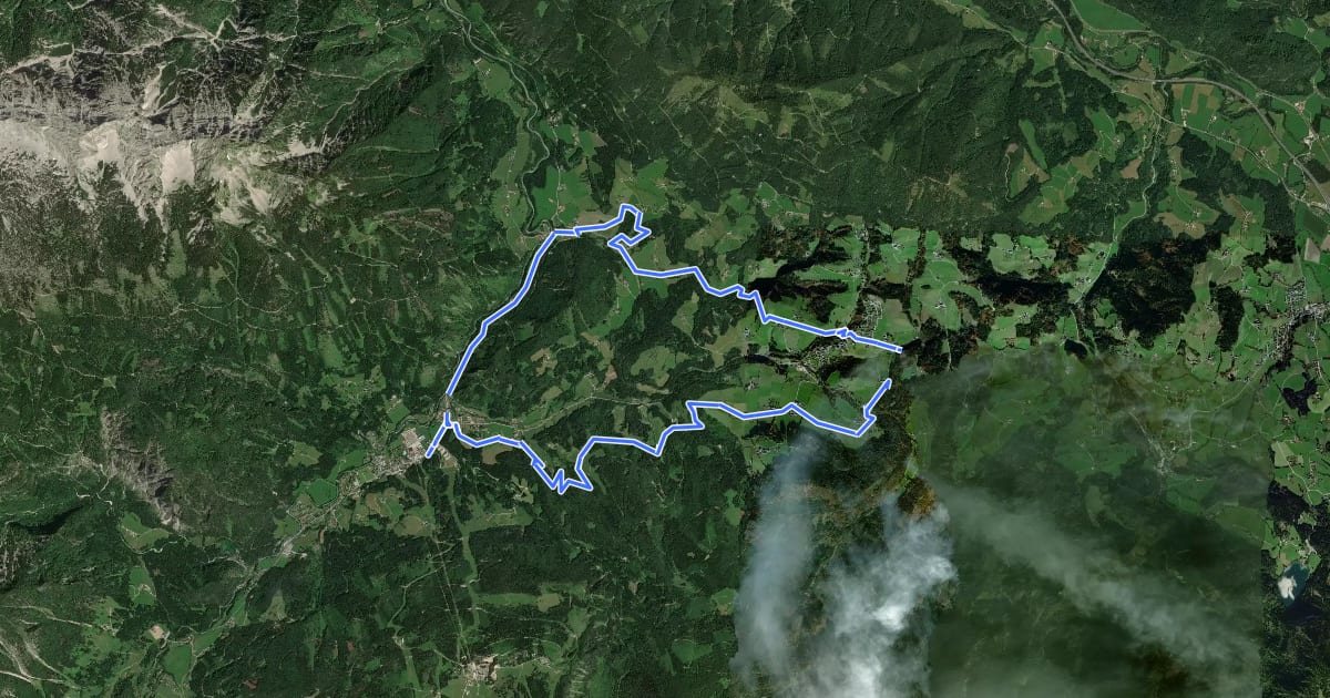 Маршрут Hinterstoder Panoramatour MTB4 на спутниковом снимке