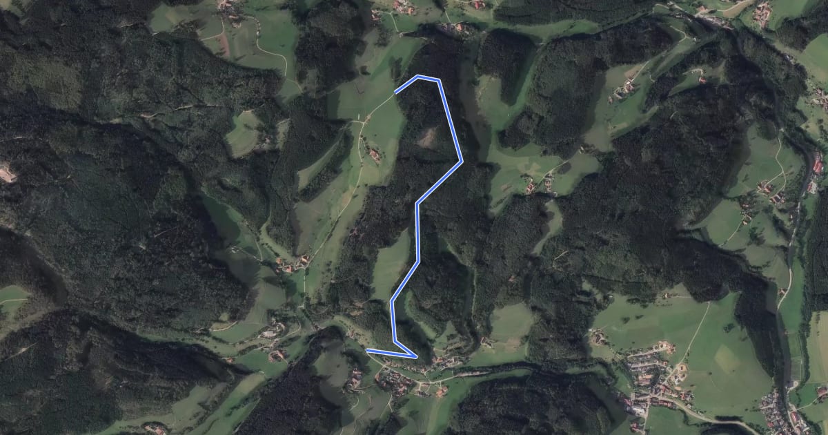 Маршрут Hintertal Brücke - Prächter Berg на спутниковом снимке