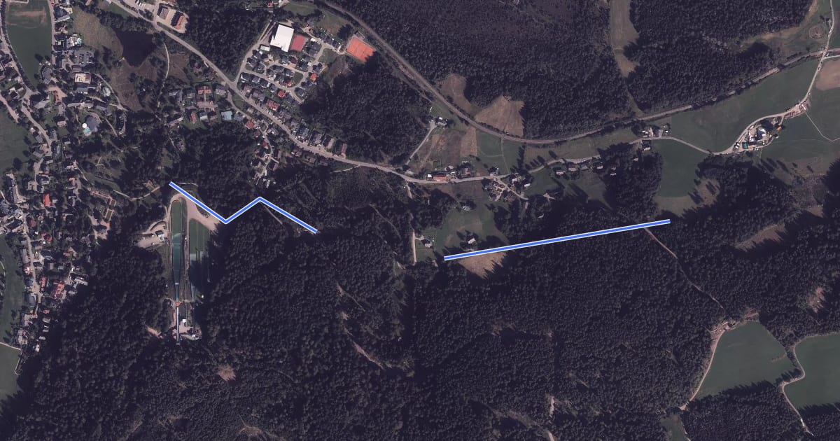 Маршрут Hinterzarten Adler-Skistadion - Mehlberg на спутниковом снимке
