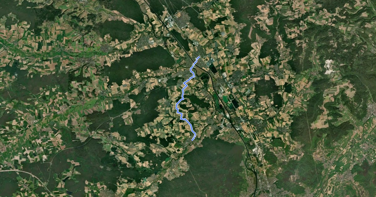 Маршрут Hirschaid Wanderweg "Roter Fisch" на спутниковом снимке