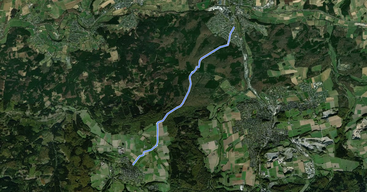 Маршрут [<] Hirschberg - Belecke на спутниковом снимке