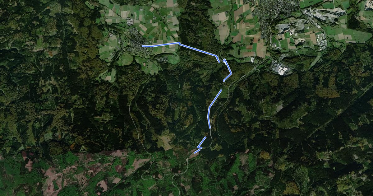 Маршрут Hirschberg - Bilsteinhöhle - Stimm-Stamm - Meschede на спутниковом снимке