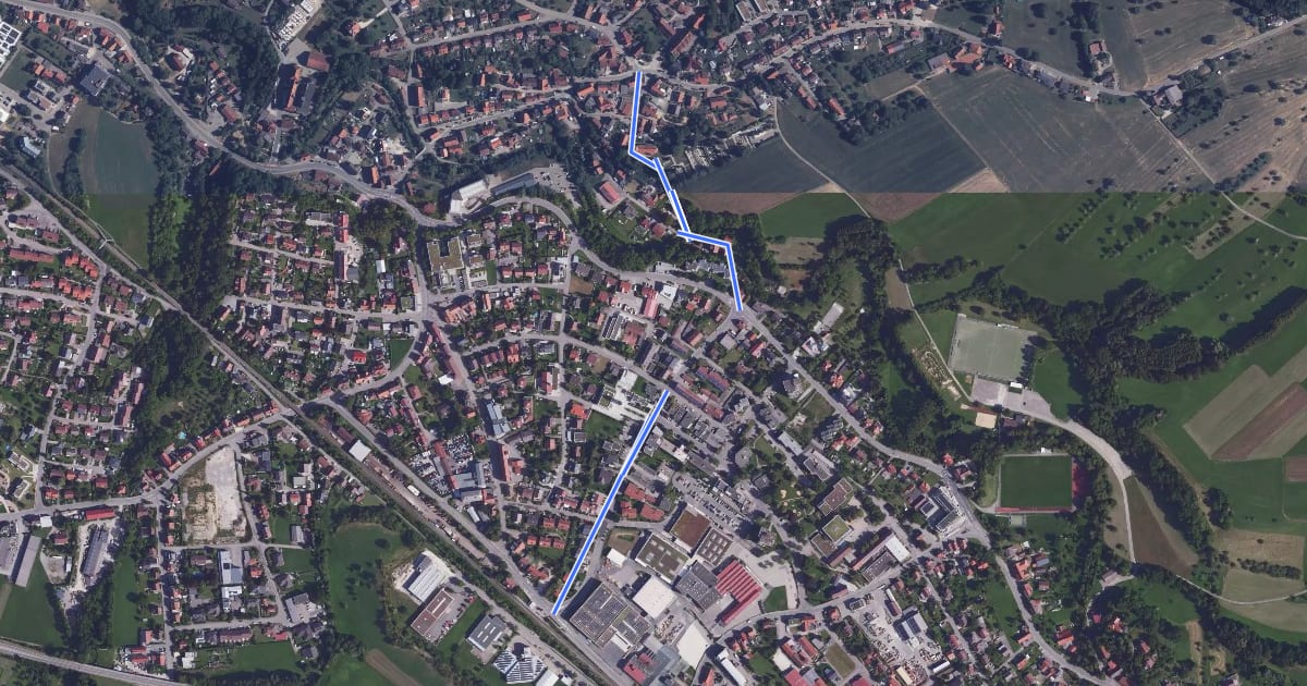 Маршрут Hirschberg-Rundweg - Zugangsweg на спутниковом снимке