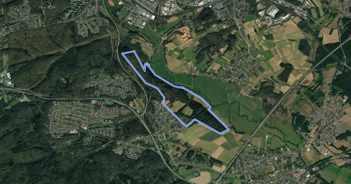 Маршрут Hirschbergweg на спутниковом снимке
