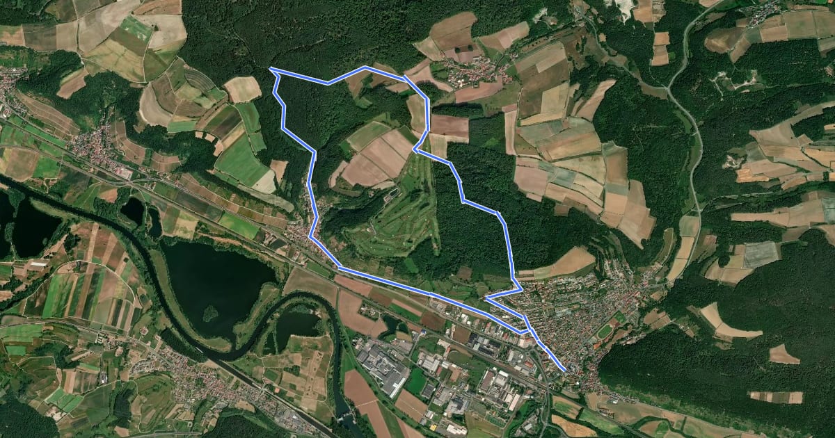 Маршрут Hirschkäfer-Wanderweg Ebelsbach на спутниковом снимке