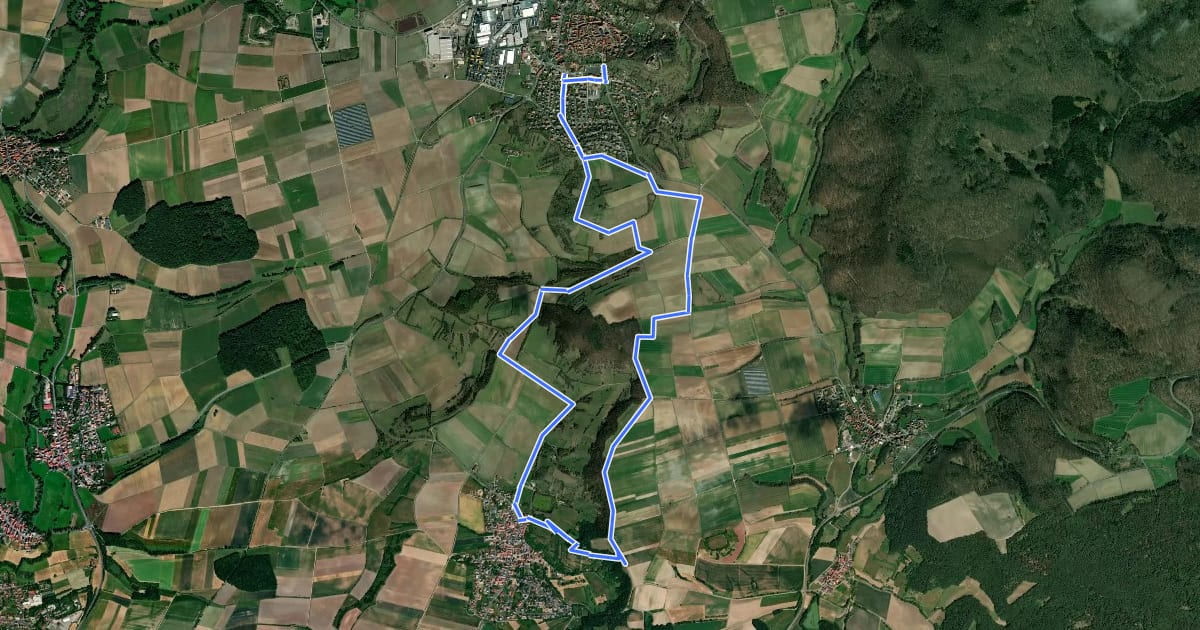 Маршрут Hirschkäferweg Königsberg на спутниковом снимке