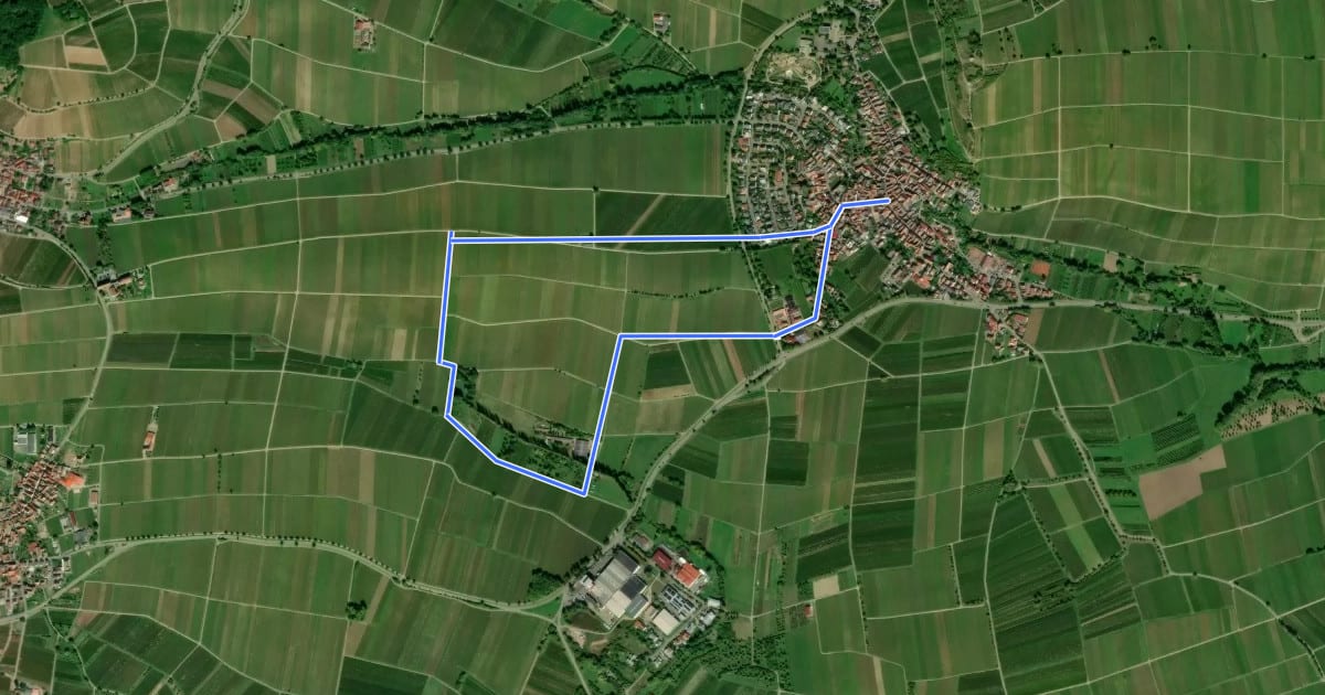 Маршрут Hirtenbrunnenweg на спутниковом снимке