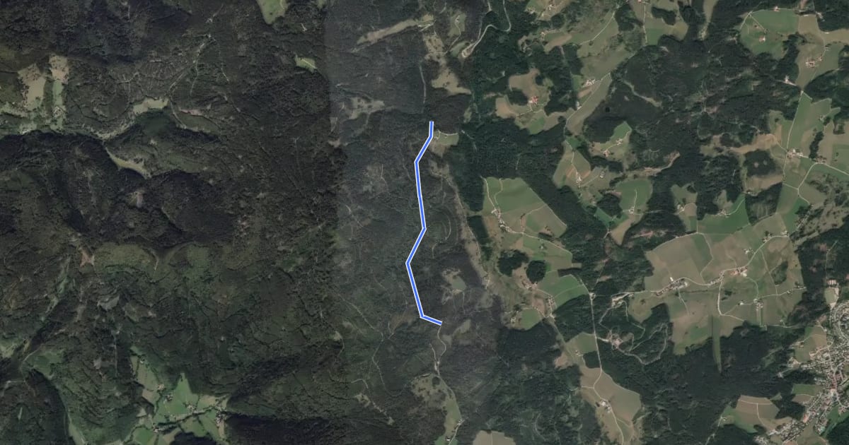 Маршрут Hirzbächle - Steinbühl на спутниковом снимке
