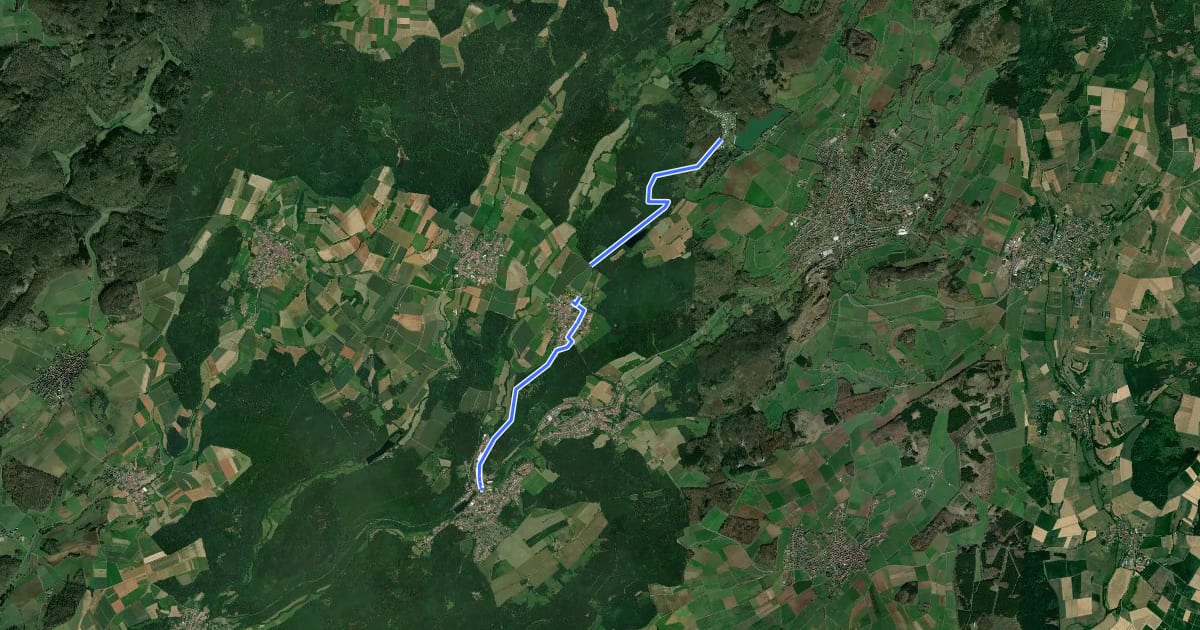 Маршрут Hirzenhain - Gederner See на спутниковом снимке