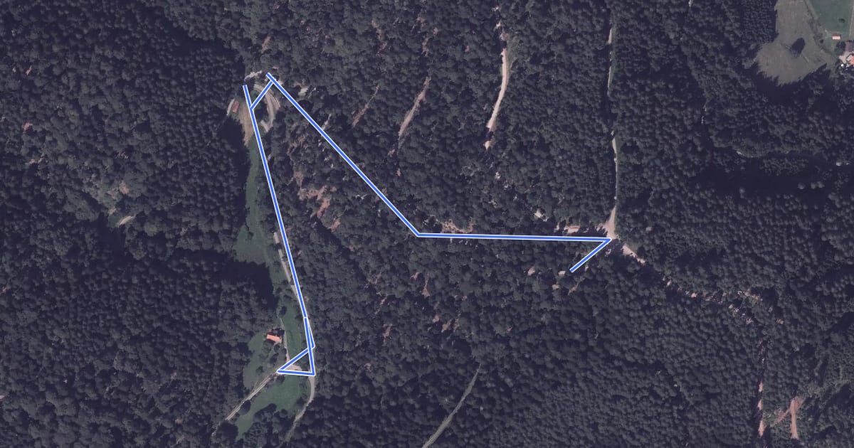 Маршрут Hirzwasen - Naturfreundehaus Lassgrund на спутниковом снимке