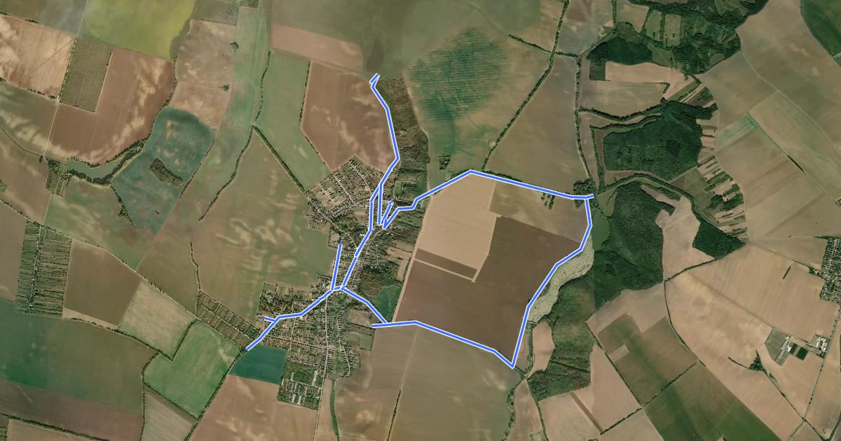 Маршрут História a súčasnosť obce Trávnica на спутниковом снимке