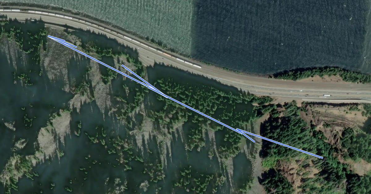 Маршрут Historic 1876 Wagon Road на спутниковом снимке
