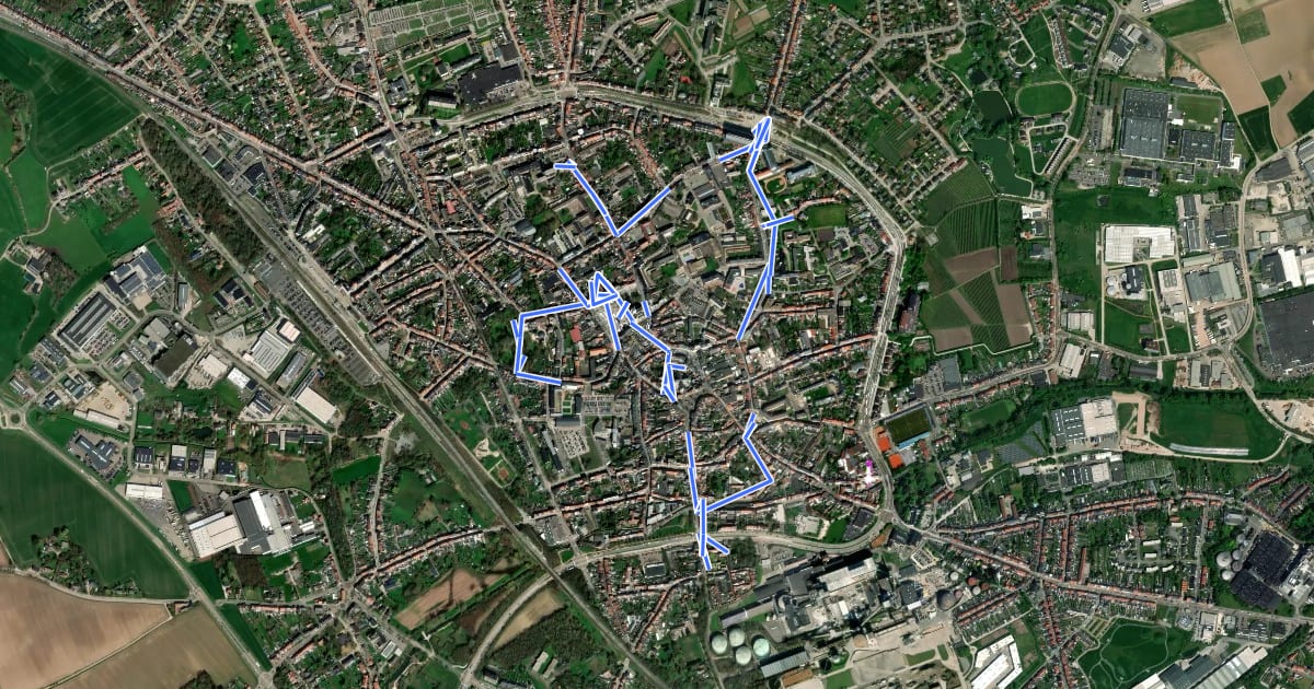 Маршрут Historische stadswandeling lange versie на спутниковом снимке