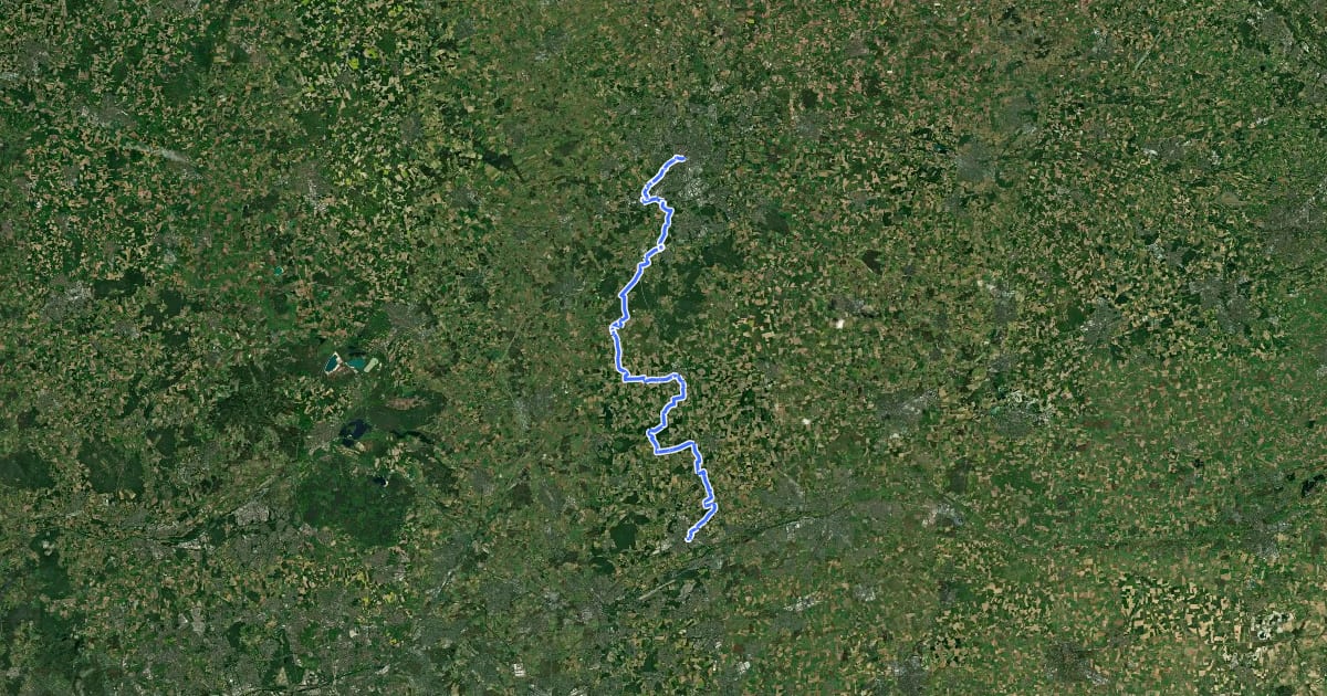 Маршрут Historische Stadtkerne - Etappe 4 (Werne - Münster) на спутниковом снимке