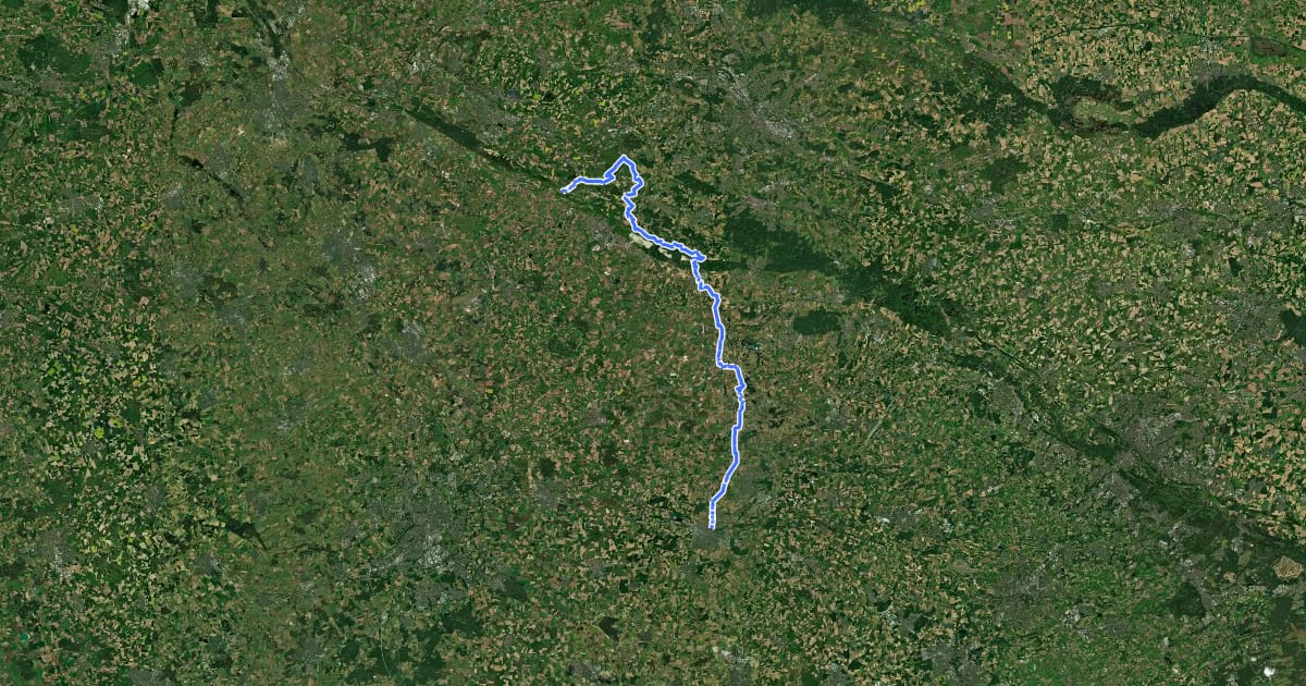 Маршрут Historische Stadtkerne - Etappe 7 (Tecklenburg - Warendorf) на спутниковом снимке