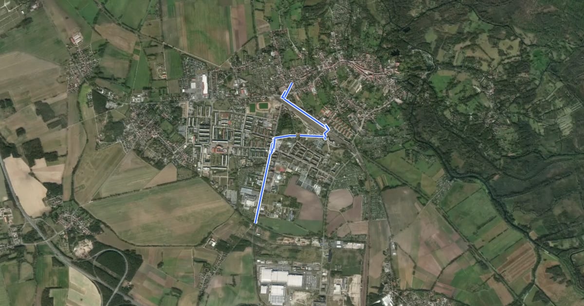 Маршрут Historische Stadtkerne Route 6 Verbindung Ost mit West на спутниковом снимке