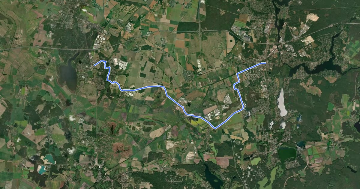 Маршрут Historischer Landweg на спутниковом снимке