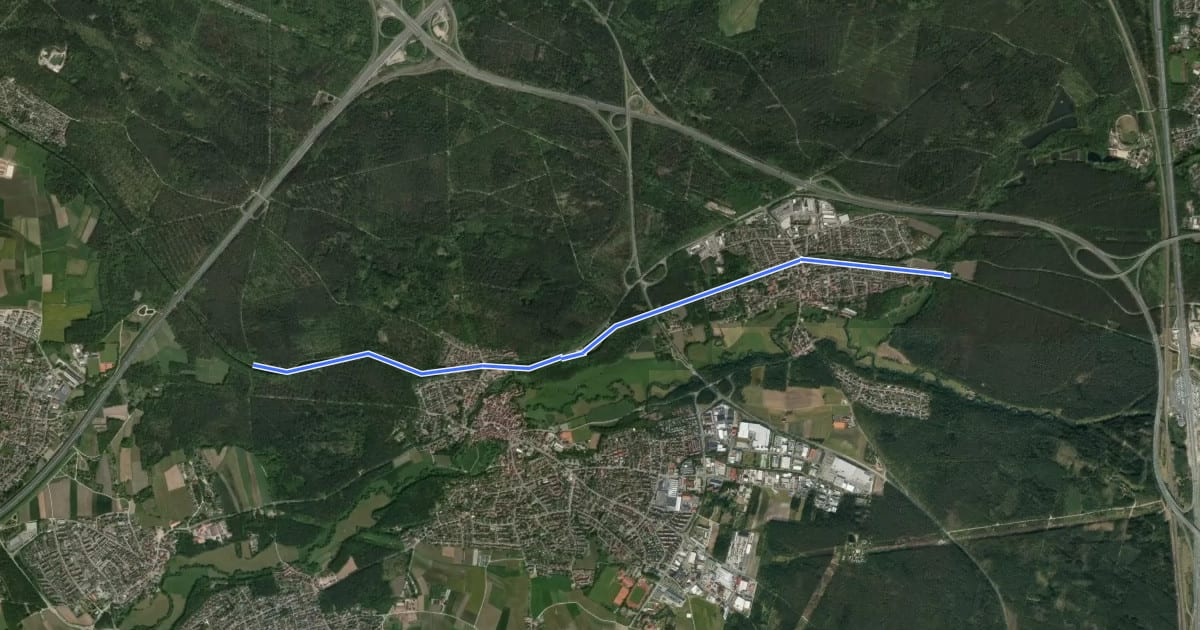 Маршрут Historischer Lehrpfad Ludwig-Donau-Main-Kanal на спутниковом снимке