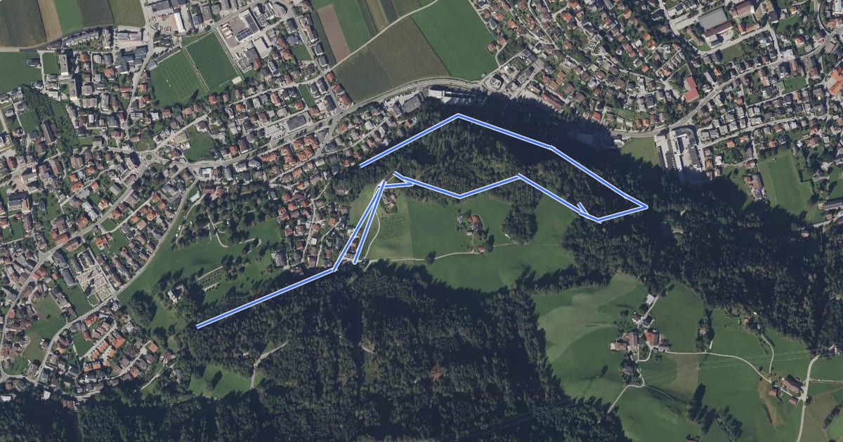 Маршрут Historischer Rundwanderweg на спутниковом снимке