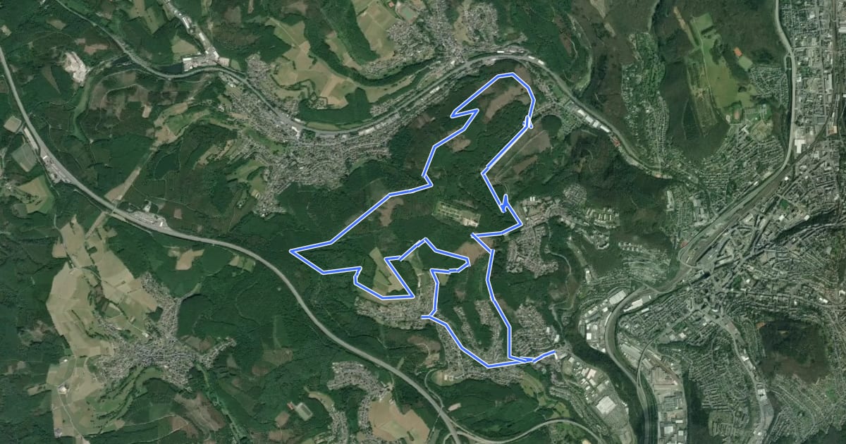 Маршрут Historischer Rundweg Achenbach на спутниковом снимке