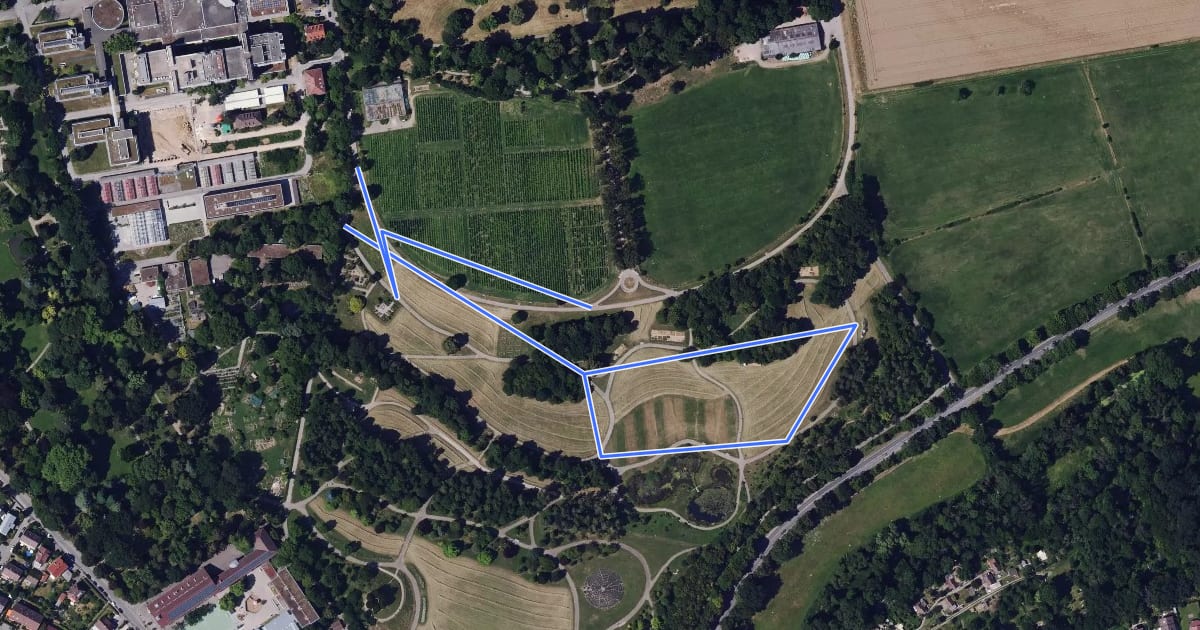 Маршрут Historischer Rundweg der Universität Hohenheim на спутниковом снимке