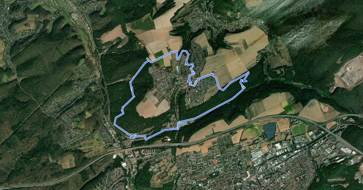 Маршрут Historischer Rundweg Morlautern 1 на спутниковом снимке