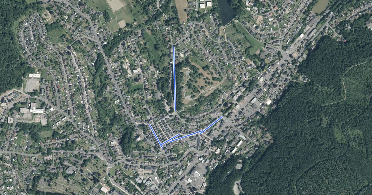 Маршрут Historischer Stadtkern Freudenberg на спутниковом снимке