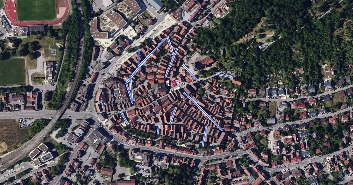 Маршрут Historischer Stadtrundgang на спутниковом снимке