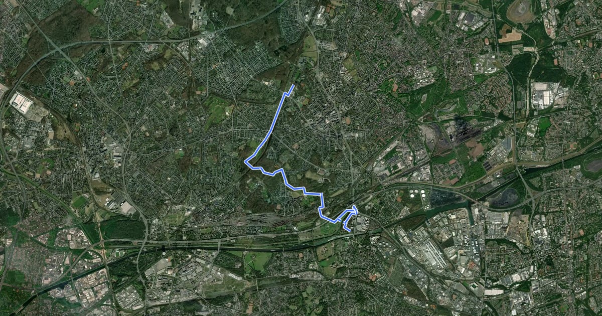 Маршрут Historischer Wanderweg Bottrop на спутниковом снимке