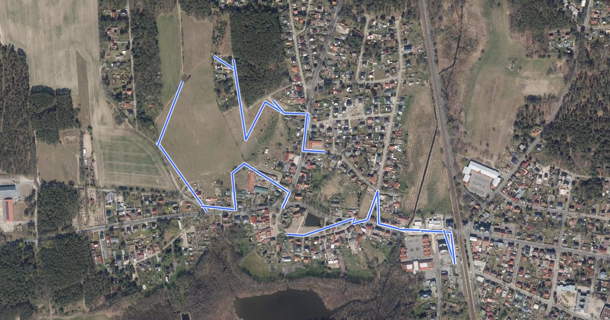 Маршрут Historischer Wanderweg Groß Besten на спутниковом снимке