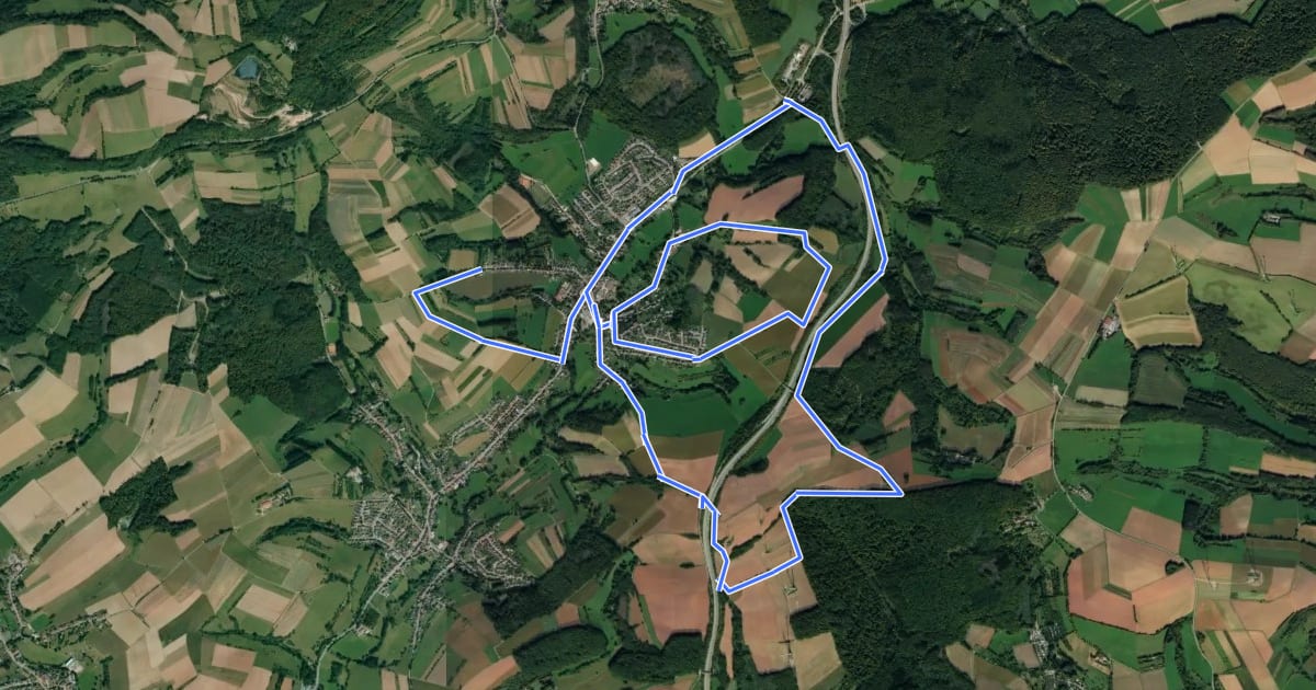 Маршрут Historischer Wanderweg Thalexweiler на спутниковом снимке
