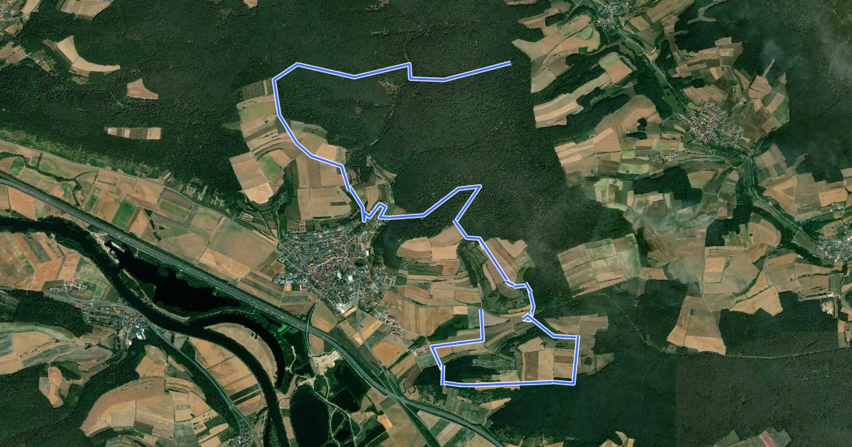 Маршрут Historischer Weg Rund um Stettfeld на спутниковом снимке