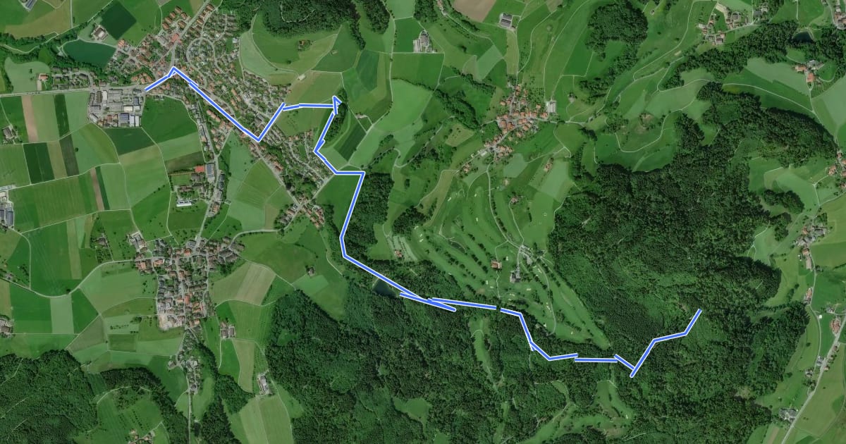 Маршрут Hittnau - Lupmenweiher - Lättenweid на спутниковом снимке