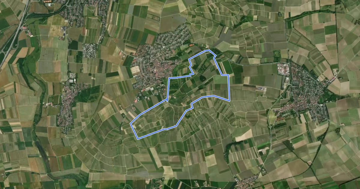 Маршрут Hiwweltour Zornheimer Berg на спутниковом снимке
