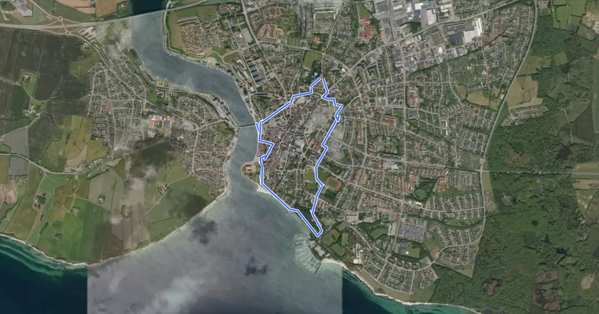 Маршрут Hjertestien, Sønderborg на спутниковом снимке