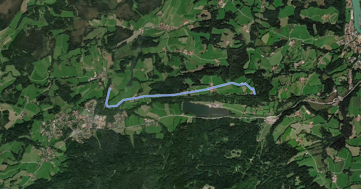 Маршрут HK09 Bad Heilbrunn Buchberg Blomberg Zwiesel на спутниковом снимке