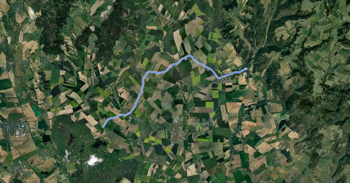 Маршрут Hlivice, napojení na 6028 - Horní Dlouhá Loučka, napojení na 6053 на спутниковом снимке