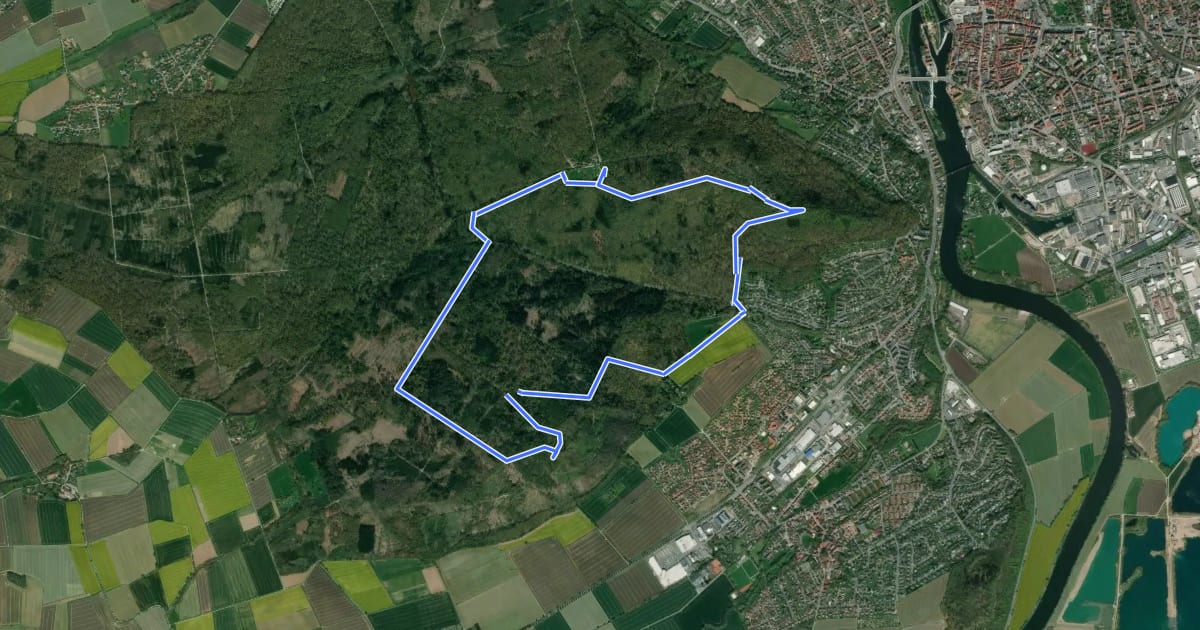 Маршрут HM1 Rundweg Finkenborn-Riepen на спутниковом снимке