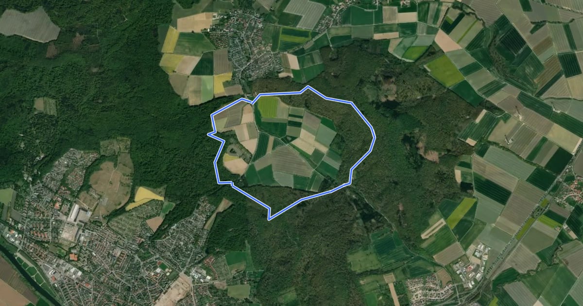 Маршрут HM4 Rundweg Gröninger Feld на спутниковом снимке