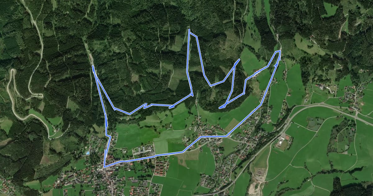 Маршрут Hob mi Gern Steig на спутниковом снимке