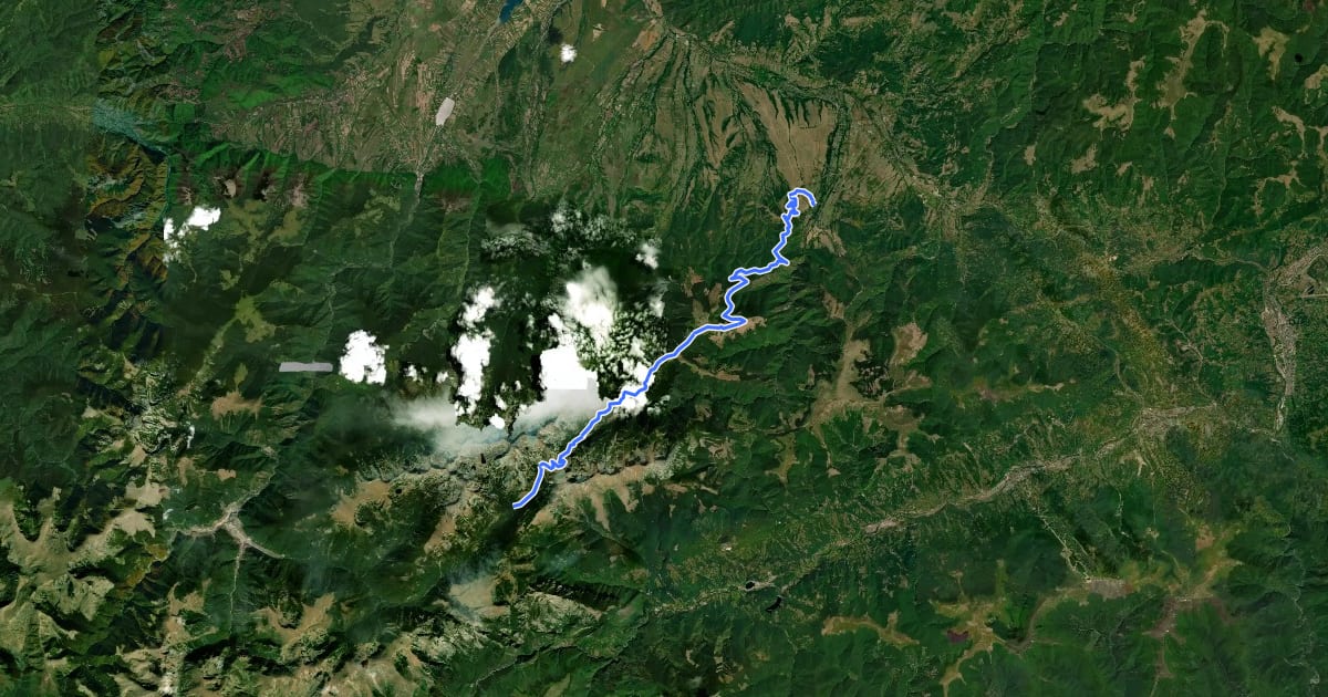 Маршрут Hobița - Stâna de Râu - Șaua Custurii - Poiana Pelegii на спутниковом снимке