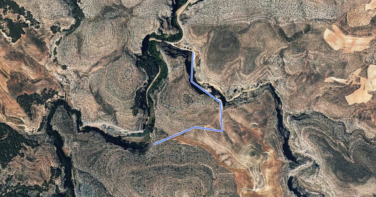 Маршрут Hoces del Río Mesa на спутниковом снимке