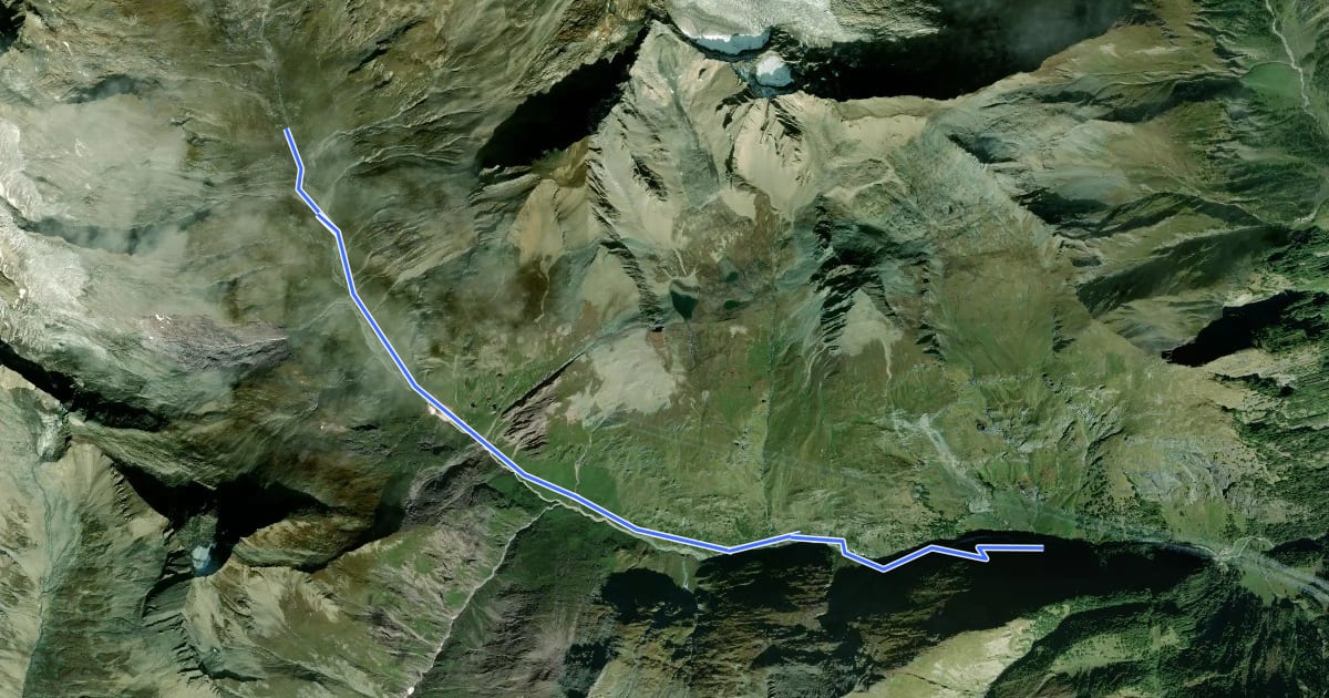 Маршрут Hoch-Tirol-Trail на спутниковом снимке